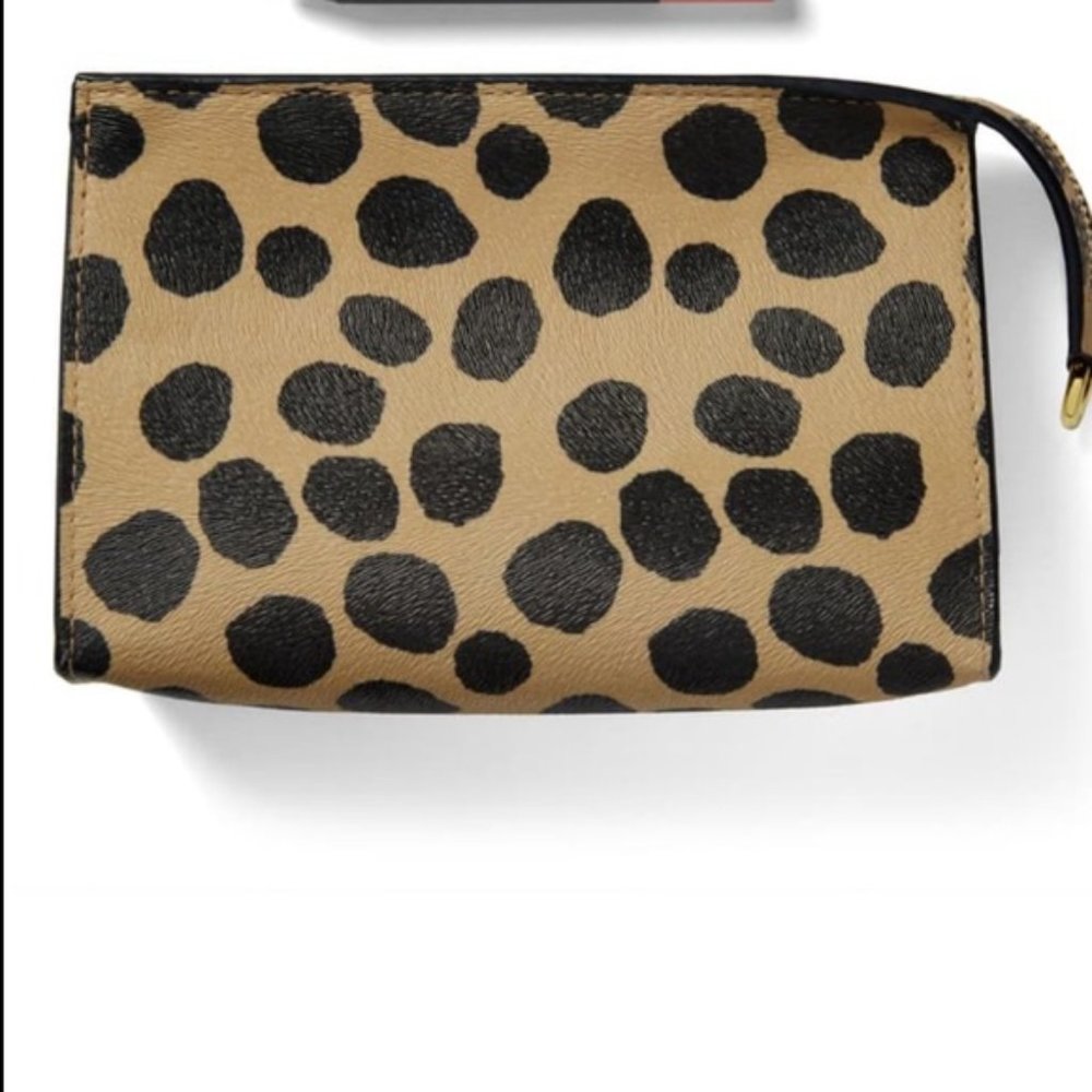 Trish McEvoy leopard cheetah makeup bag purse